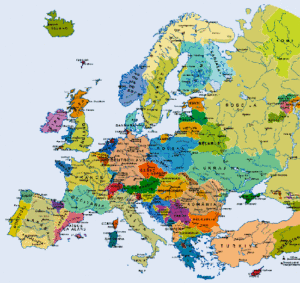 targaceca-a-Praga mappa Europa con Repubblica Ceca evidenziata — targa ceca CZ